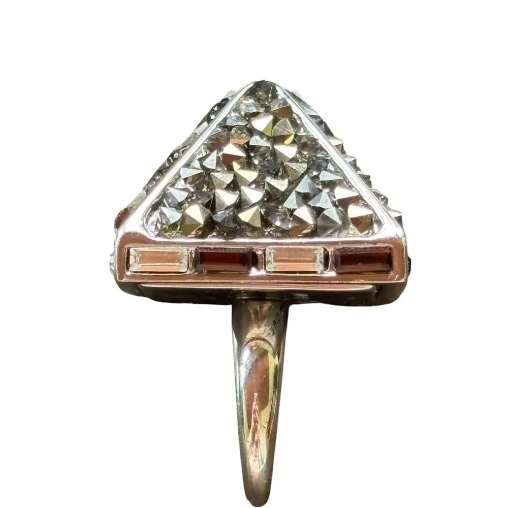 Henri Bendel Geometric Triangle Cocktail Statement Ring Size 6